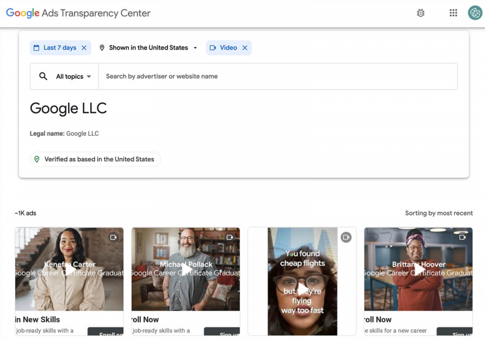 Google Ads Transparency quzif