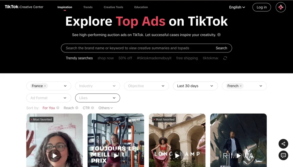 TikTok Creative Center gxcqc